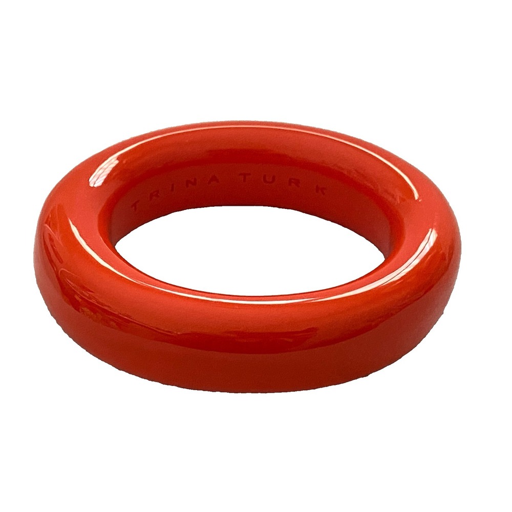 TRINA TURK ~ Bright ORANGE Chunky Wide Resin Retro Bangle BRACELET